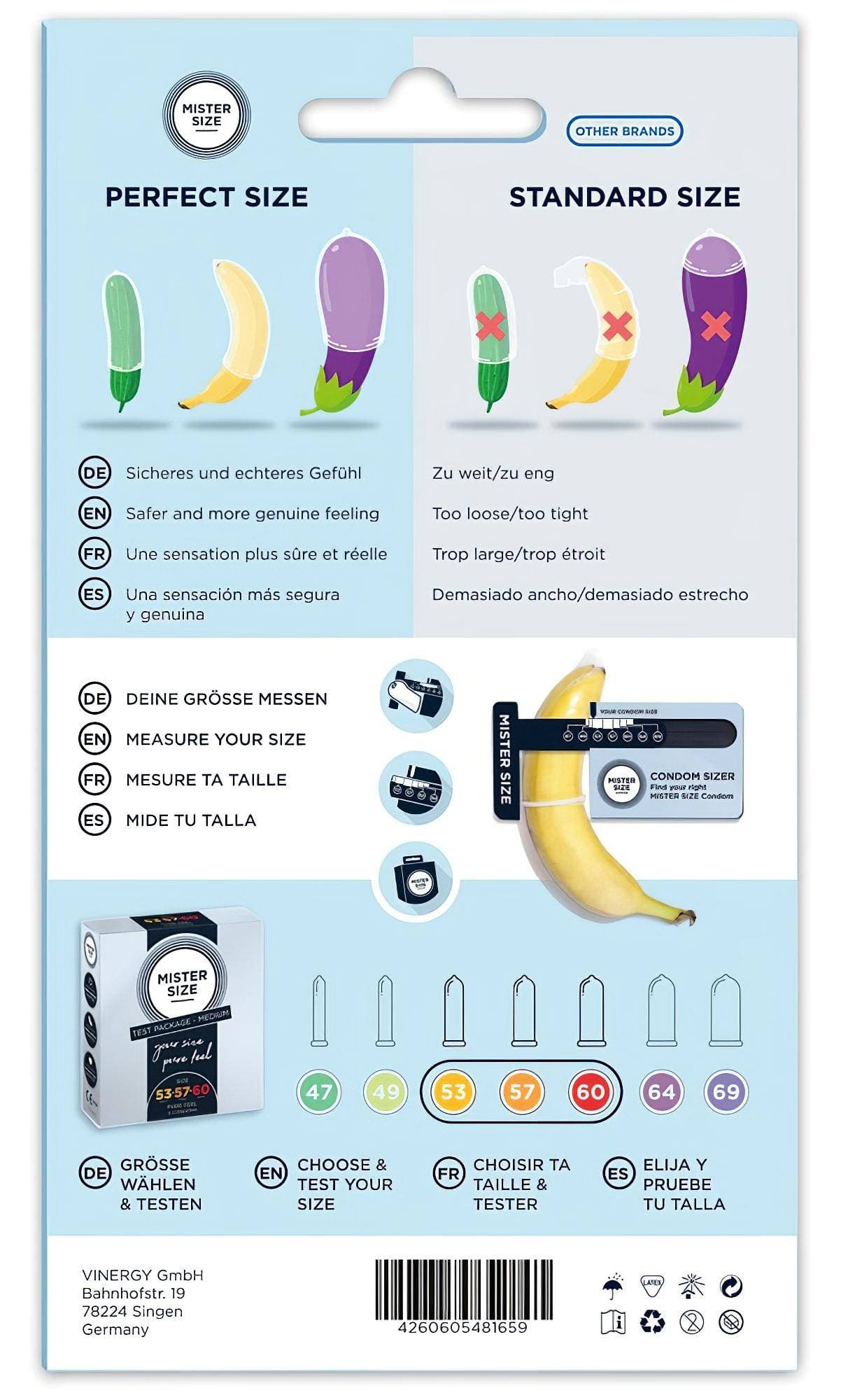 Mister Size óvszer Tesztcsomag Péniszmérővel - 3db #2