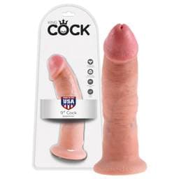 King Cock 9 - tapadókorongos élethű dildó (23cm) - natúr #1
