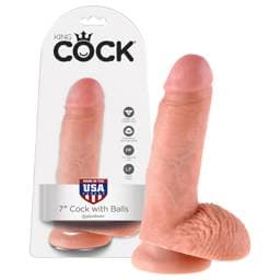 King Cock 7 herés dildó (18 cm) - natúr #1