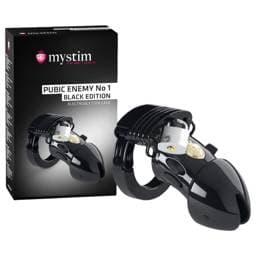 mystim Black Edition PUBIC ENEMY No 1 - elektro pénisz ketrec #1