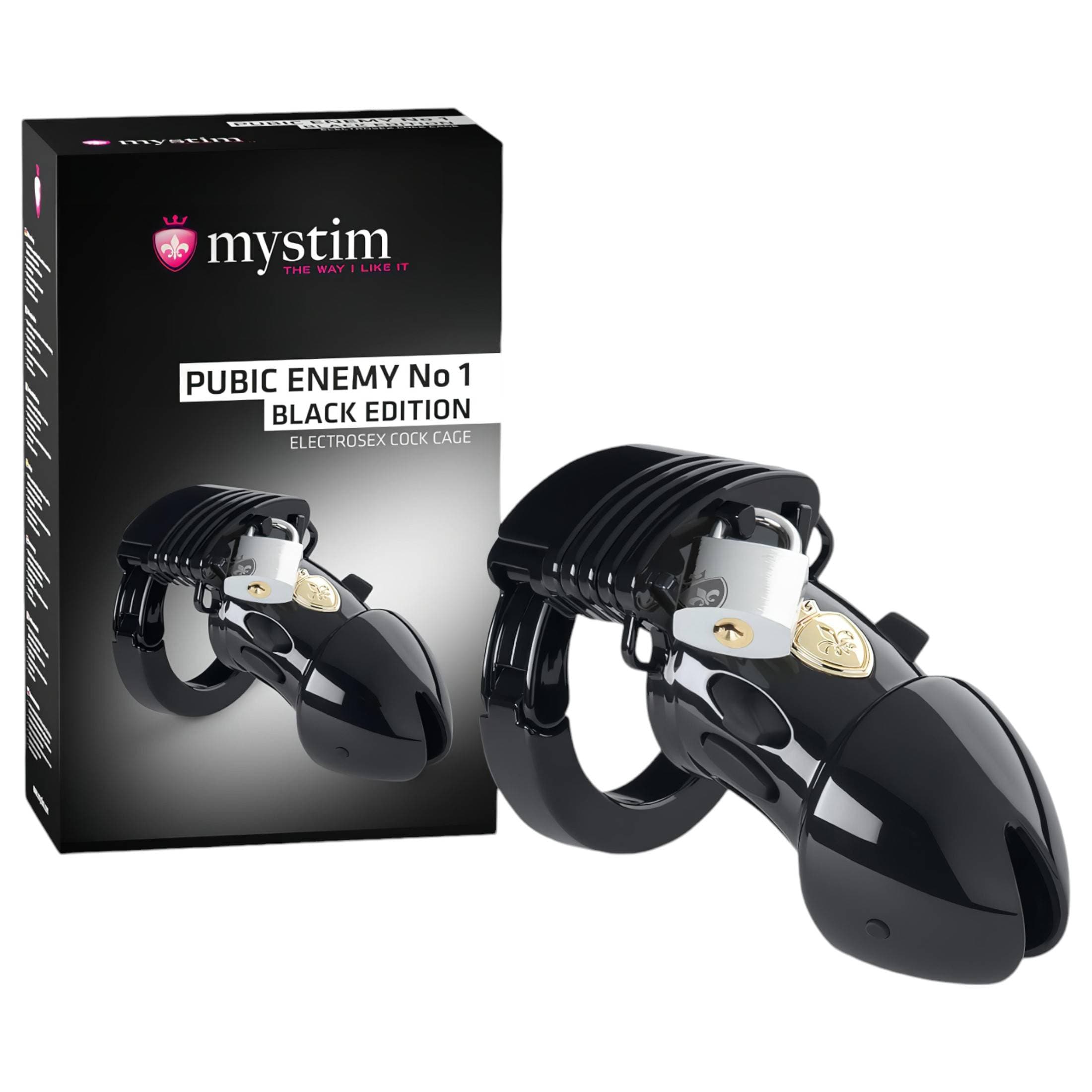 mystim Black Edition PUBIC ENEMY No 1 - elektro pénisz ketrec #1