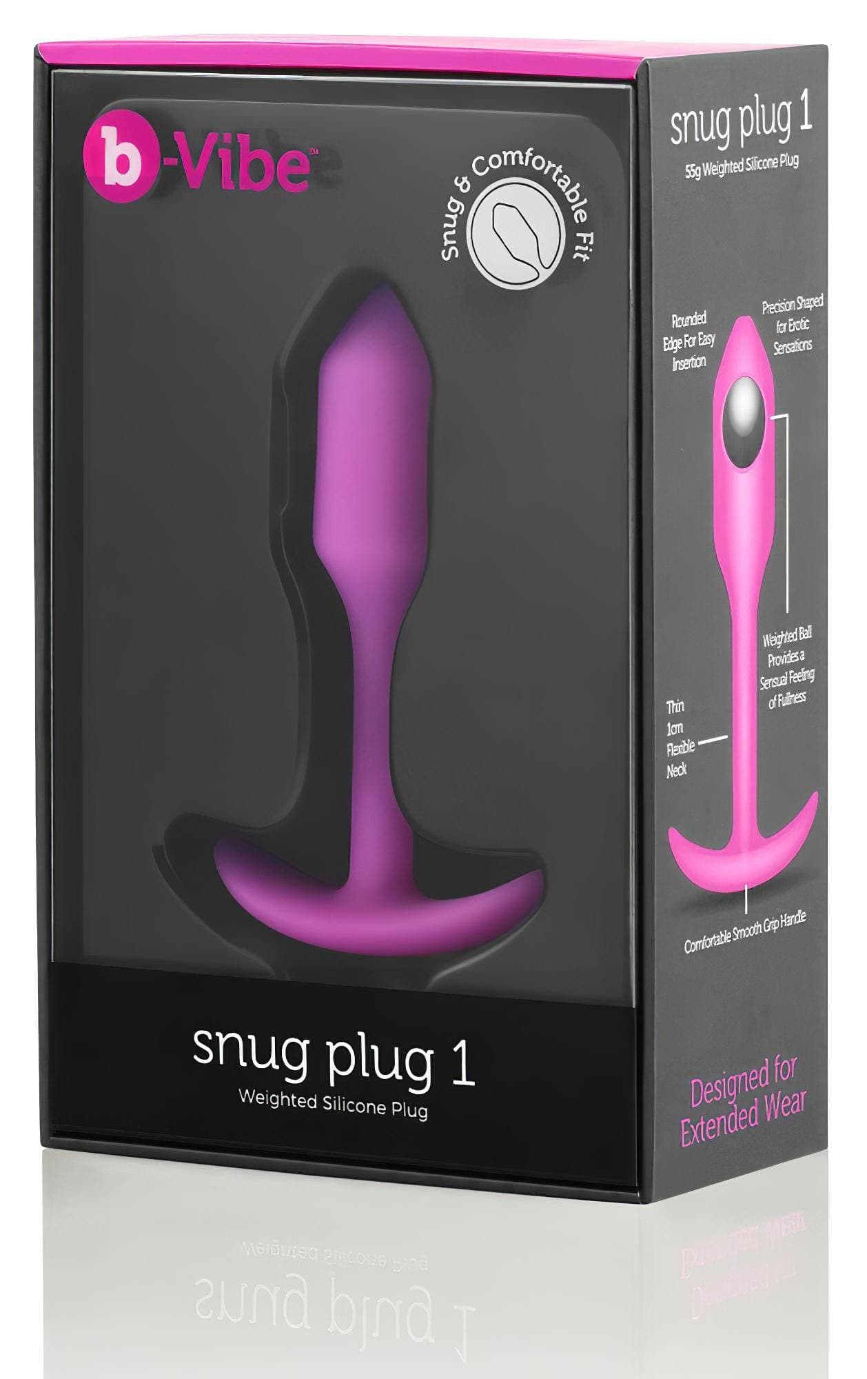 b-vibe Snug Plug 1 - anál plug belső súllyal (55g) - pink #5