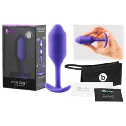 b-vibe Snug Plug 2 - dupla golyós anál plug (114g) - lila #1