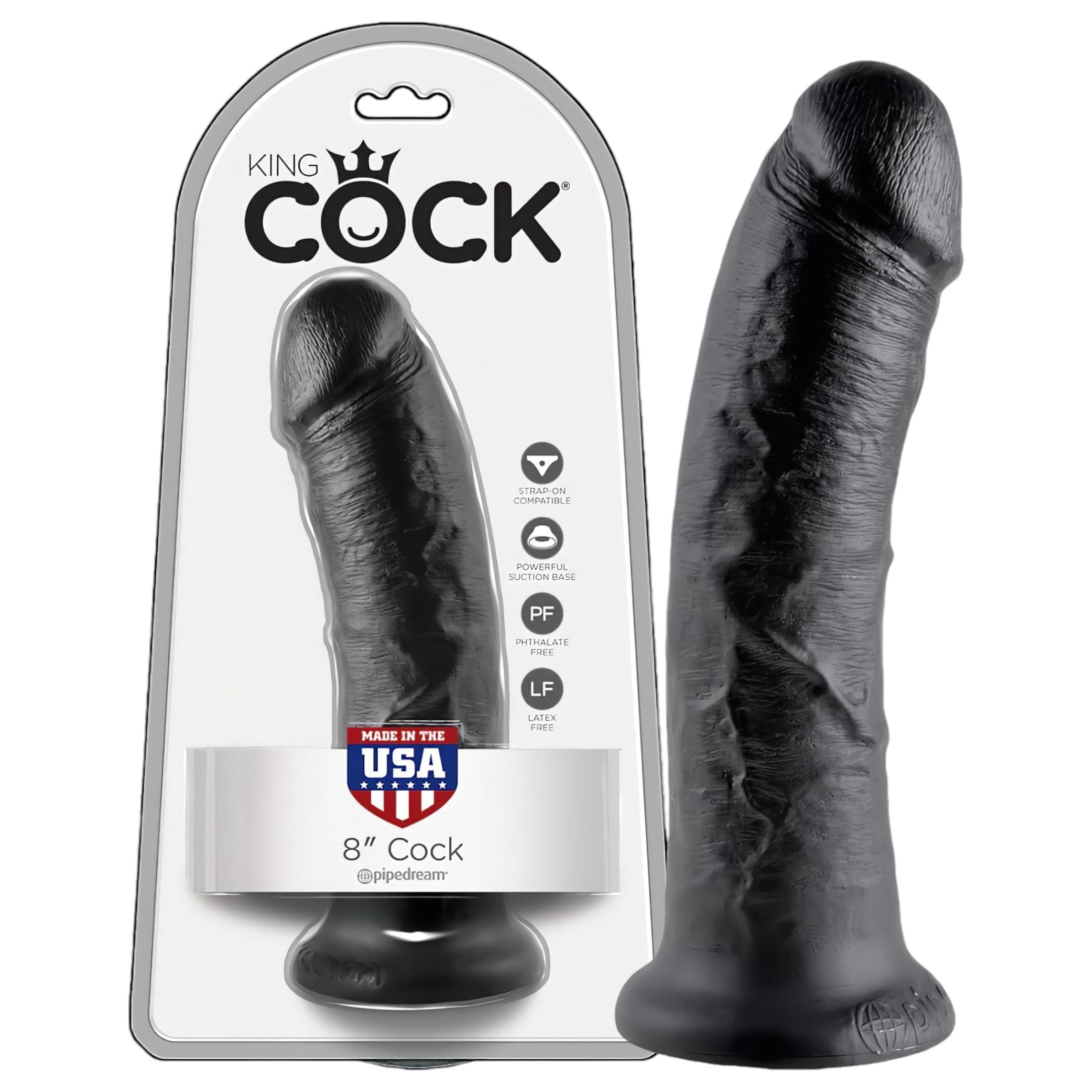 King Cock 8 dildó (20 cm) - fekete #1