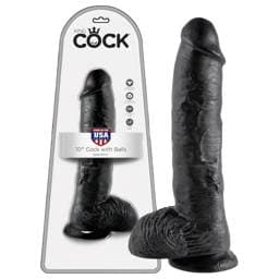 King Cock 10 herés dildó (25 cm) - fekete #1