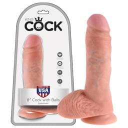 King Cock 8 herés dildó (20 cm) - natúr #1