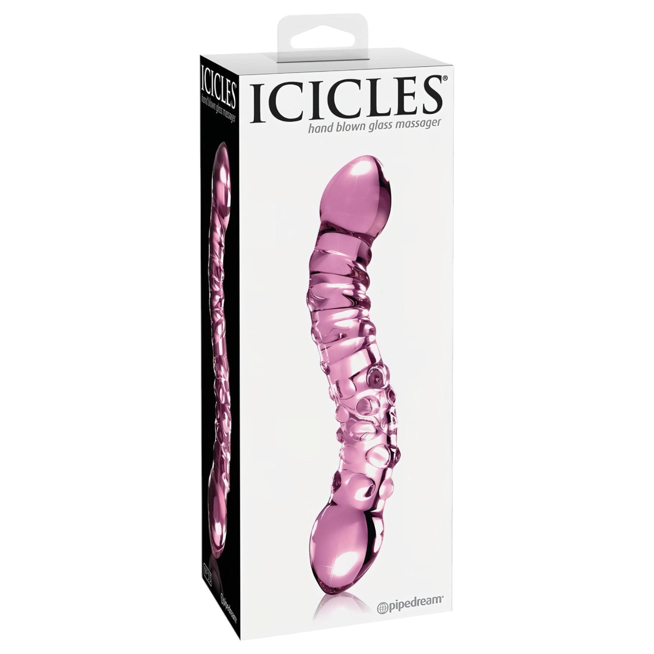 Icicles No. 55 - kétvégű, G-pont üveg dildó #3