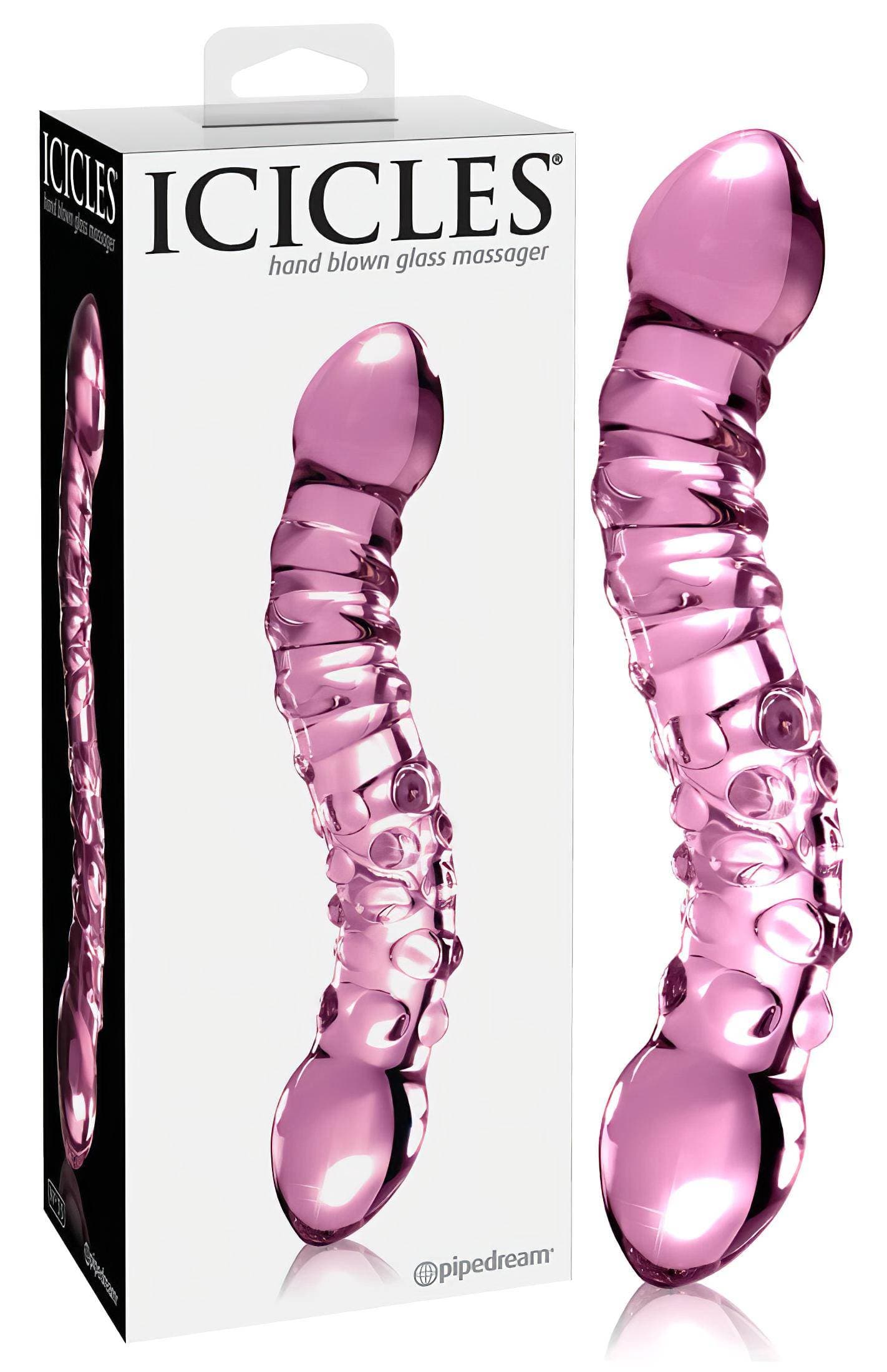 Icicles No. 55 - kétvégű, G-pont üveg dildó #1