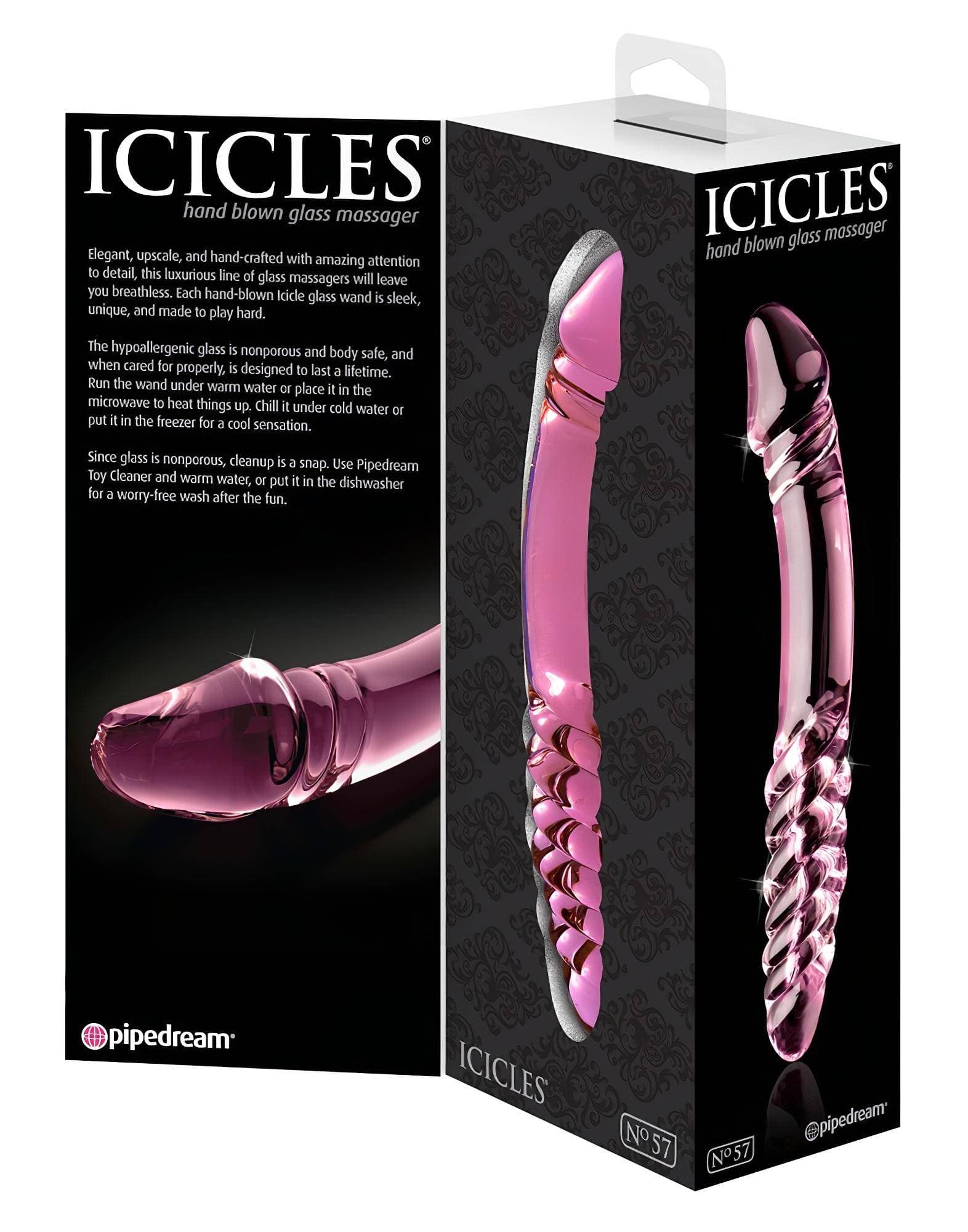 Icicles No. 57 - péniszes kétvégű üveg dildó #2