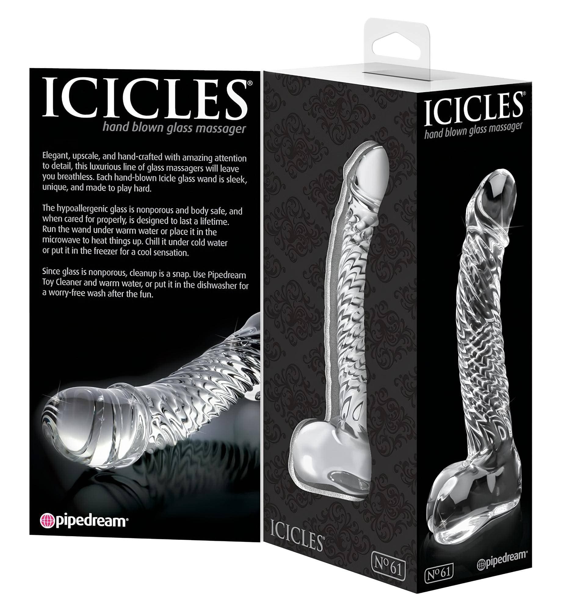 Icicles No. 61 - herés, péniszes üveg dildó #2