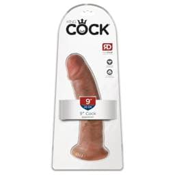 King Cock 9 - tapadókorongos élethű dildó (23cm) - sötét natúr #1