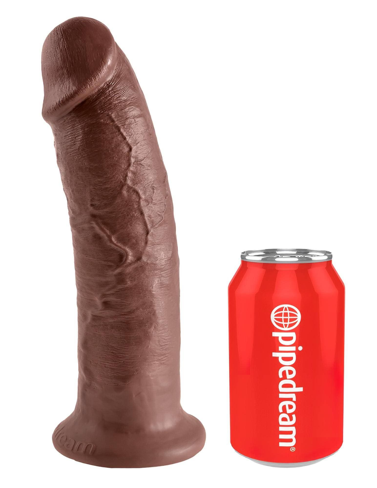 King Cock 10 - nagy tapadókorongos dildó (25cm) - barna #2