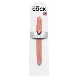 King Cock 12 Slim - élethű dupla dildó (31cm) - natúr #1