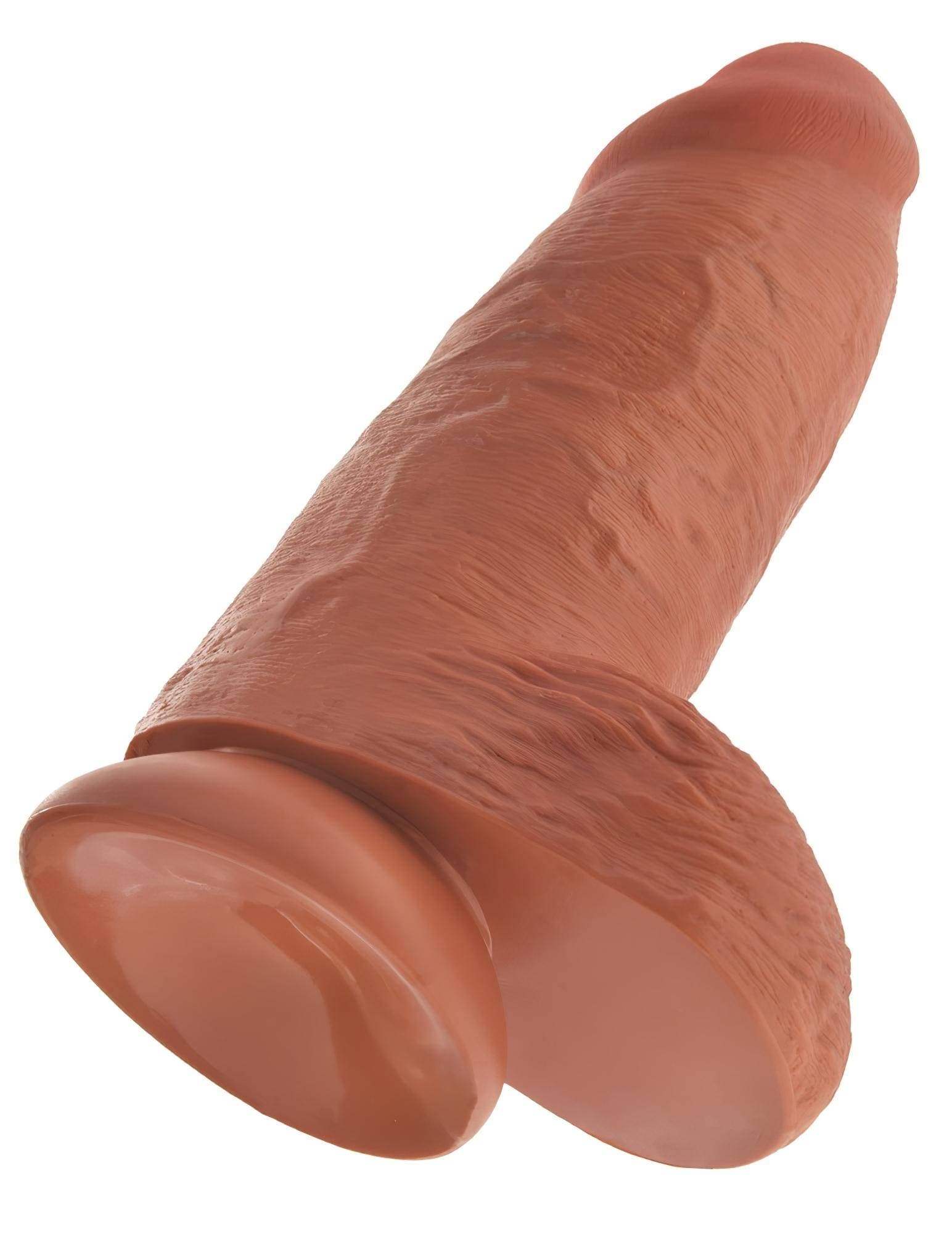 King Cock 9 Chubby - tapadókorongos, dildó (23cm) - sötét natúr #5
