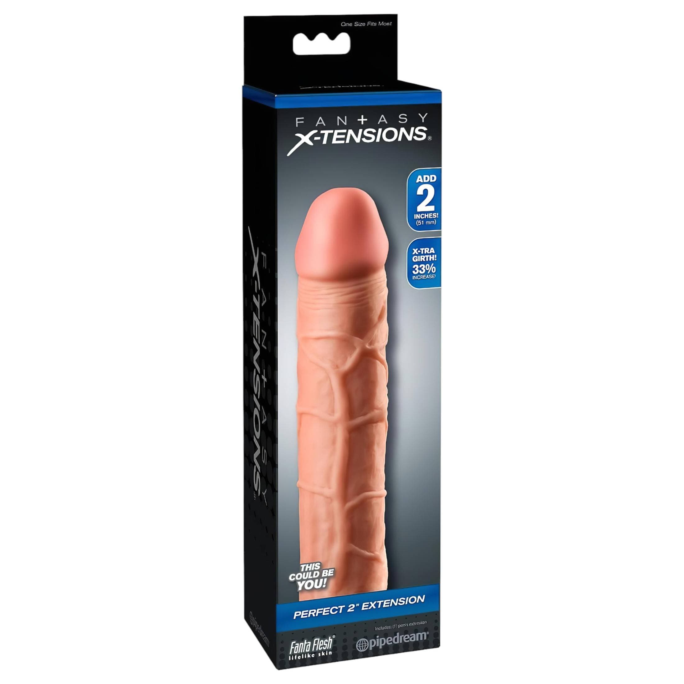 X-TENSION Perfect 2 - élethű péniszköpeny (20,3cm) - natúr #1