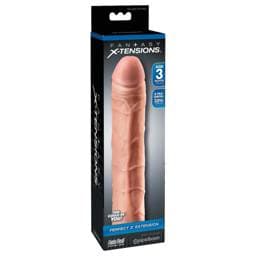 X-TENSION Perfect 3 - élethű péniszköpeny (22,8cm) - natúr #1