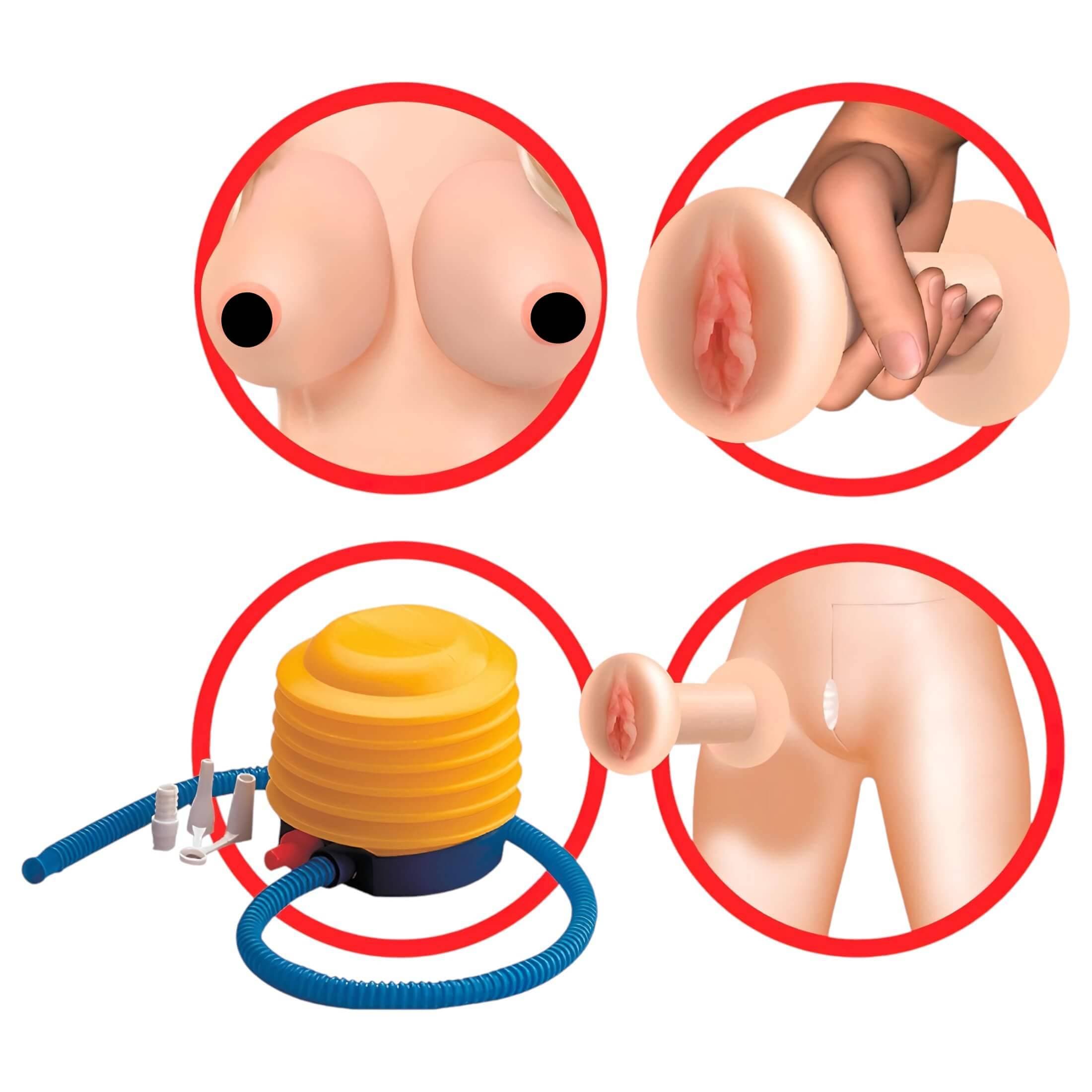 Pipedream Hannah Harper - életnagyságú guminő 3D arccal #4