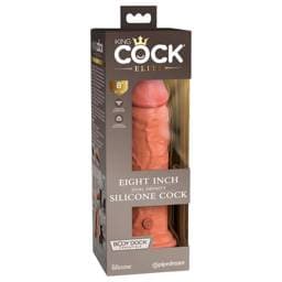 King Cock Elite 8 - tapadókorongos dildó (20cm) - sötét natúr #1