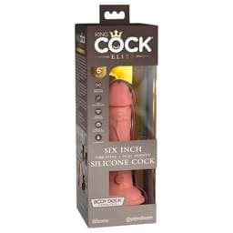 King Cock Elite 6 - tapadókorongos vibrátor (15cm) - natúr #1
