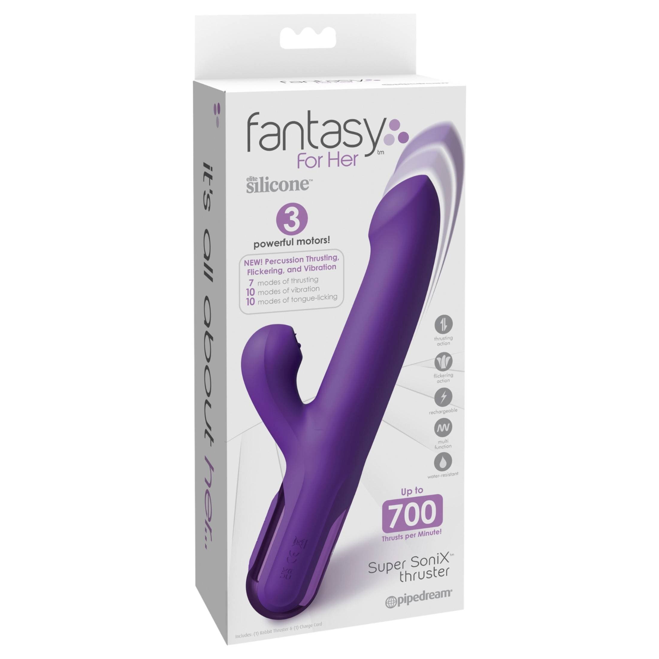 Fantasy For Her - 2in1 lökő vibrátor és csiklóizgató #2