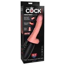 King Cock Plus 6,5 - herés lökő vibrátor - natúr #1