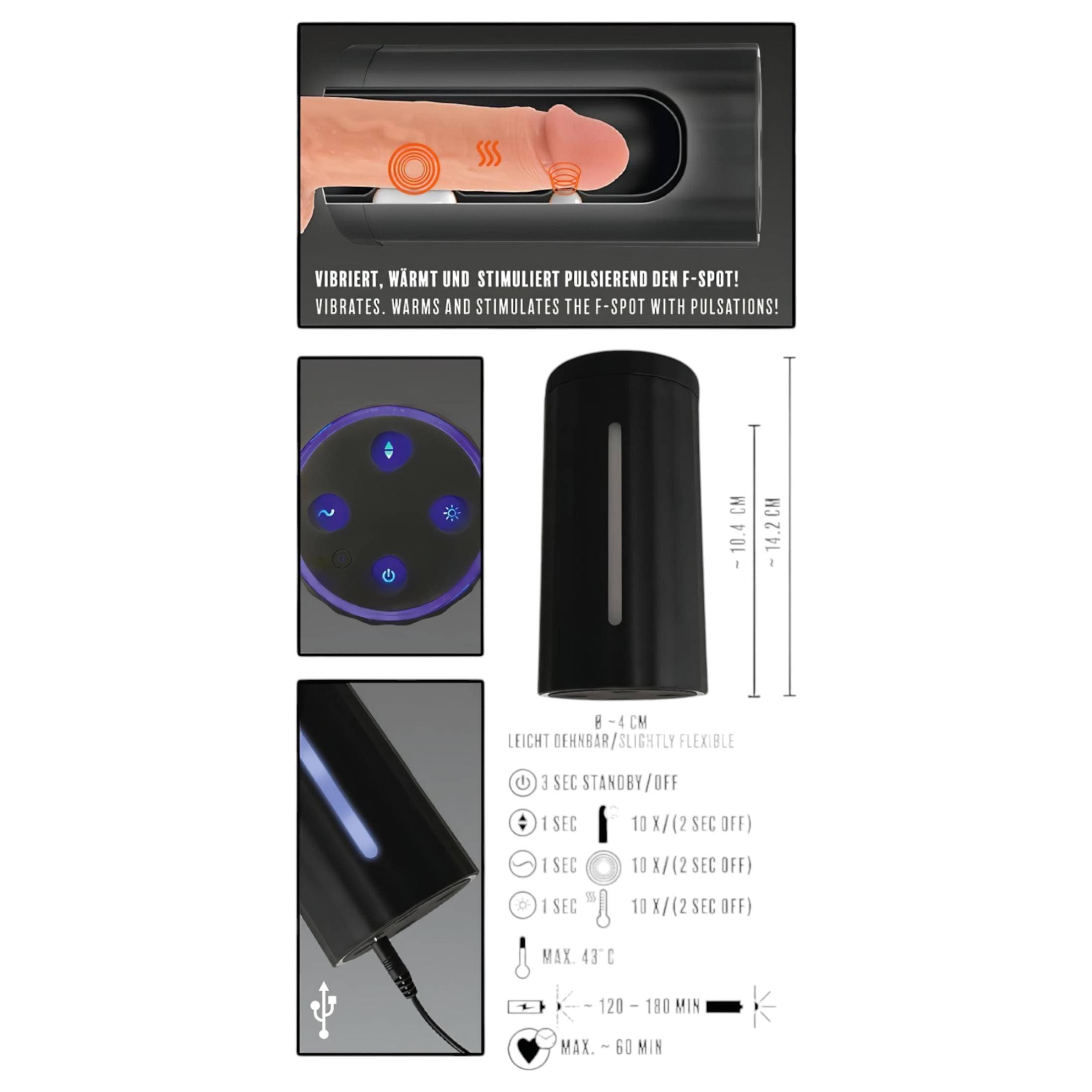 Rebel Blow Job - akkus, 3 funkciós maszturbátor #10