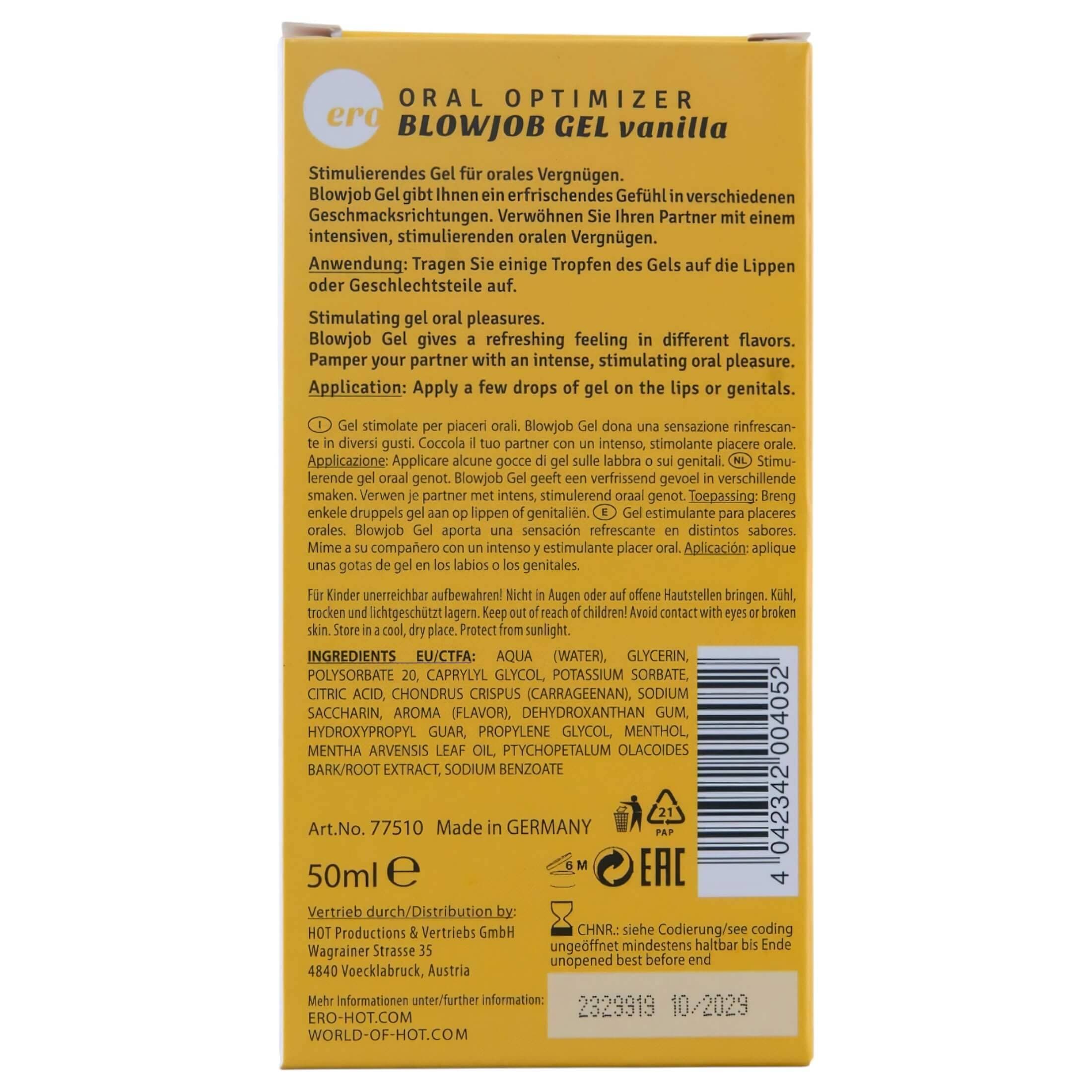 Blowjob Gel - orál síkosító gél - vanília #4