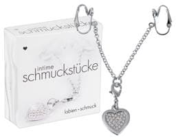 Strasszos szíves intim ékszer #1