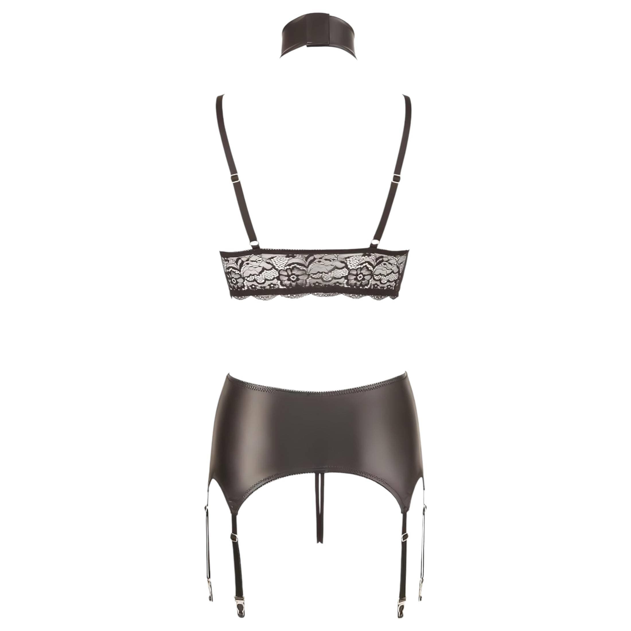 Cottelli Bondage - csipkés fényes fehérnemű szett #8