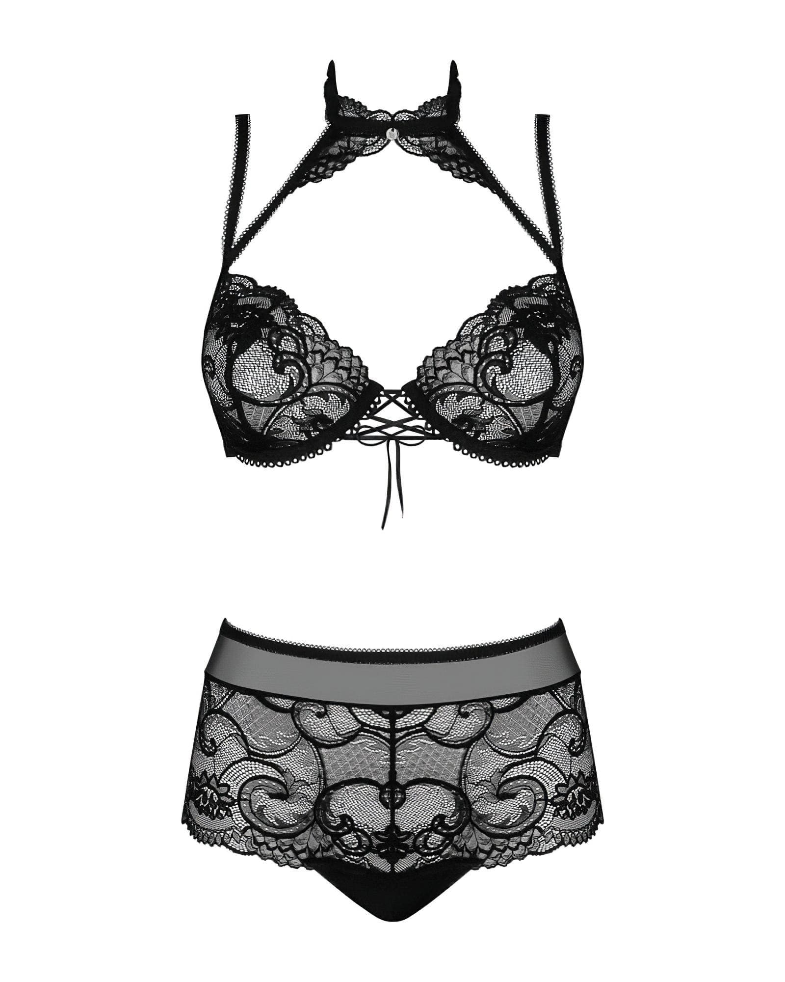 Obsessive Elizenes - mintás, átlátszó melltartó szett #3