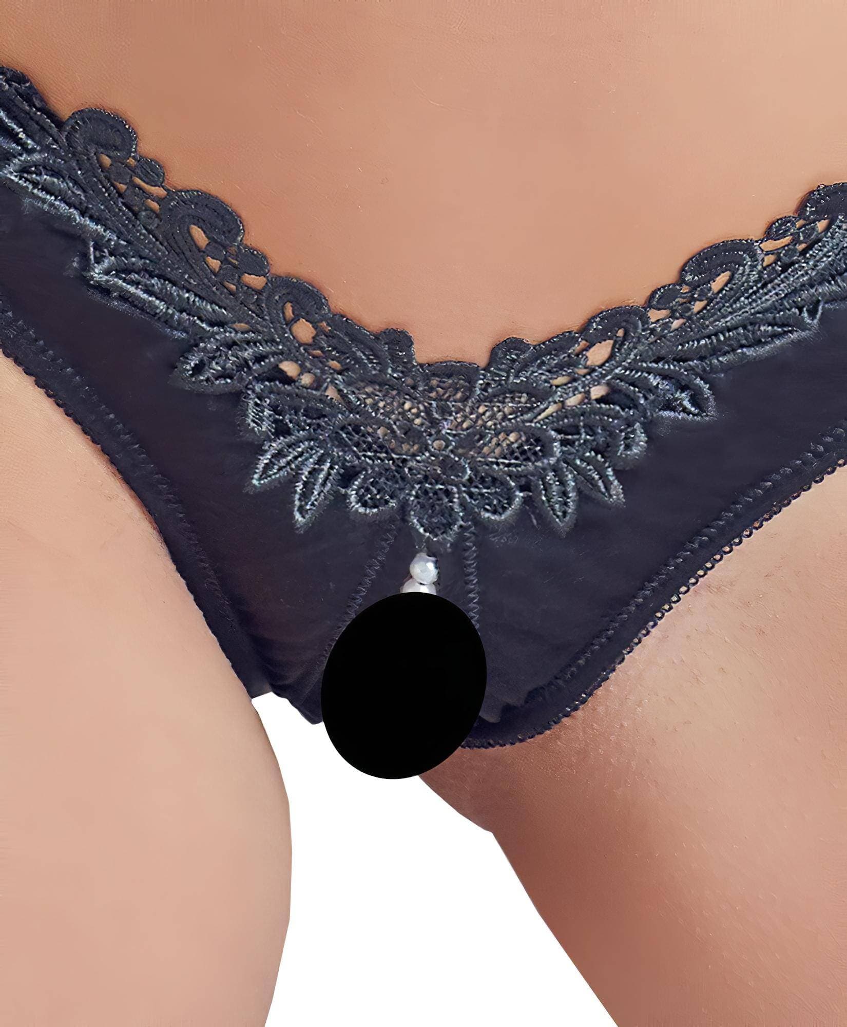 Cottelli - gyöngyös, nyitott virágos női bugyi #2