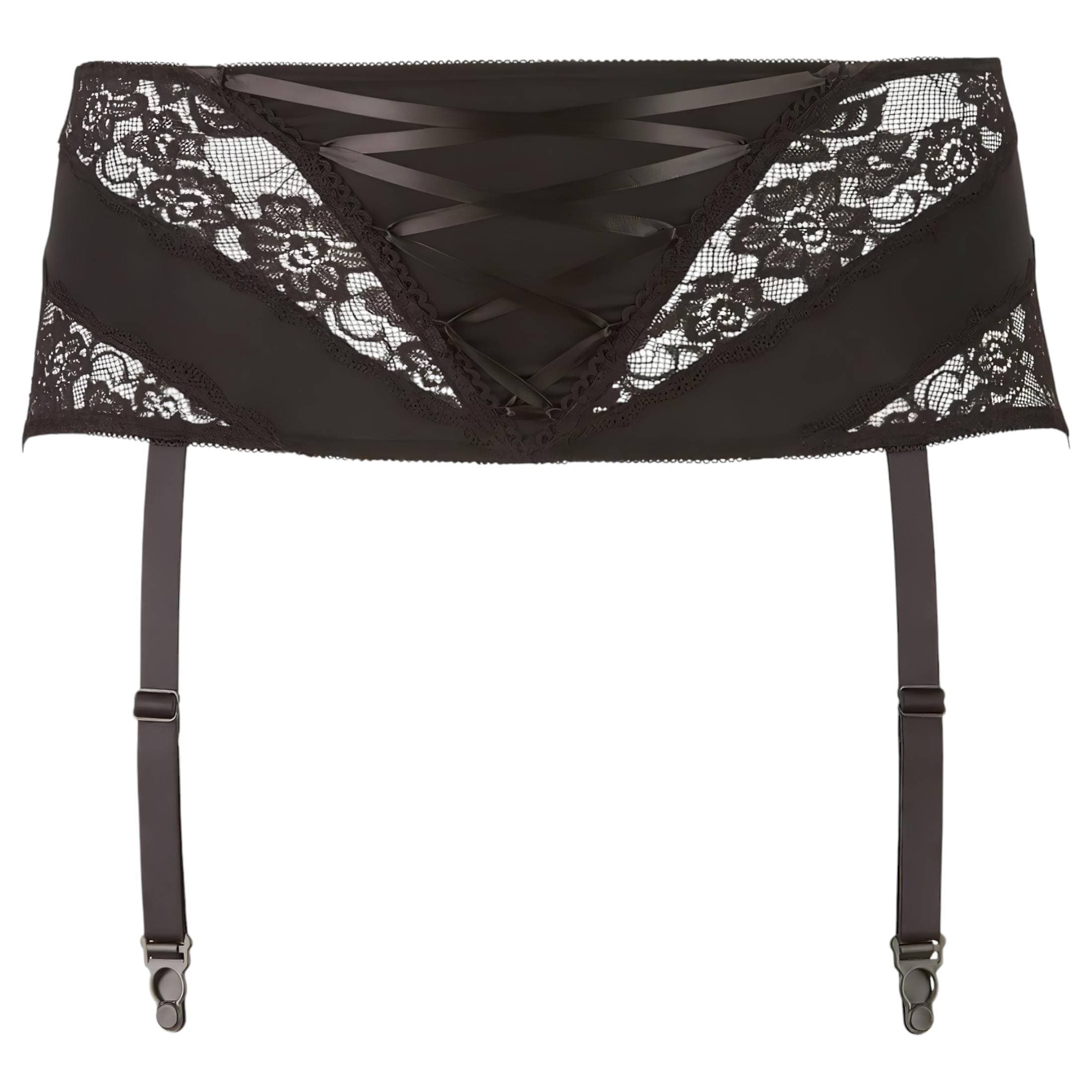 Cottelli Plus Size - csipkés, fűzős harisnyatartó #2