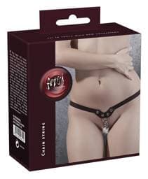 Fetish - szegecses, láncos tanga - fekete #1