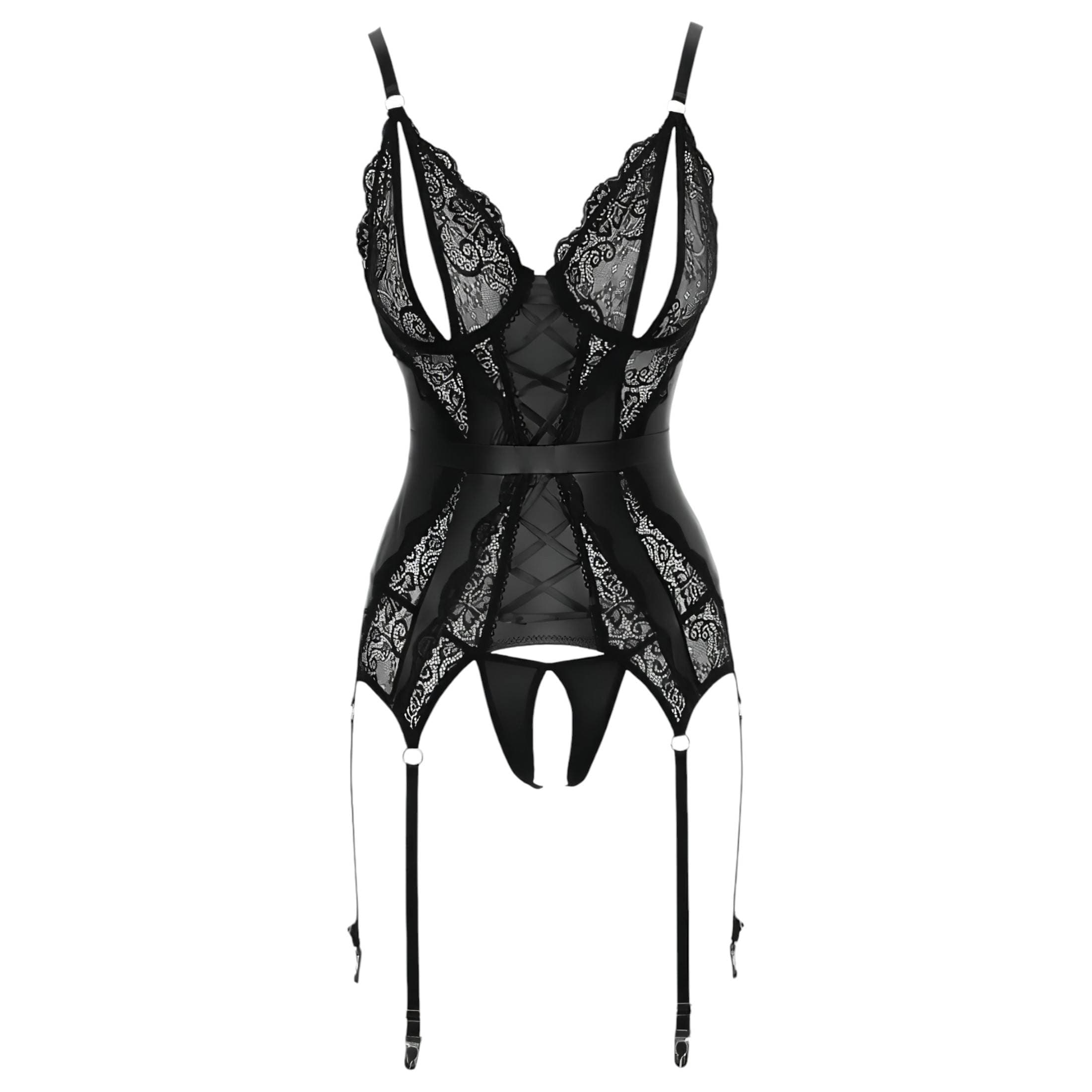 Cottelli - csipkés nyitott felső és tanga #2