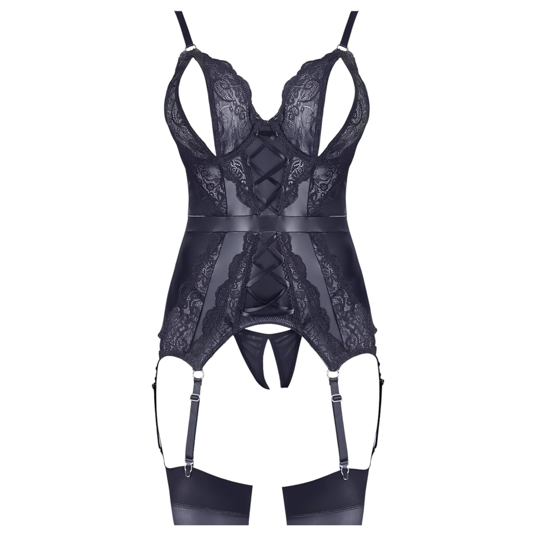 Cottelli - csipkés nyitott felső és tanga #3