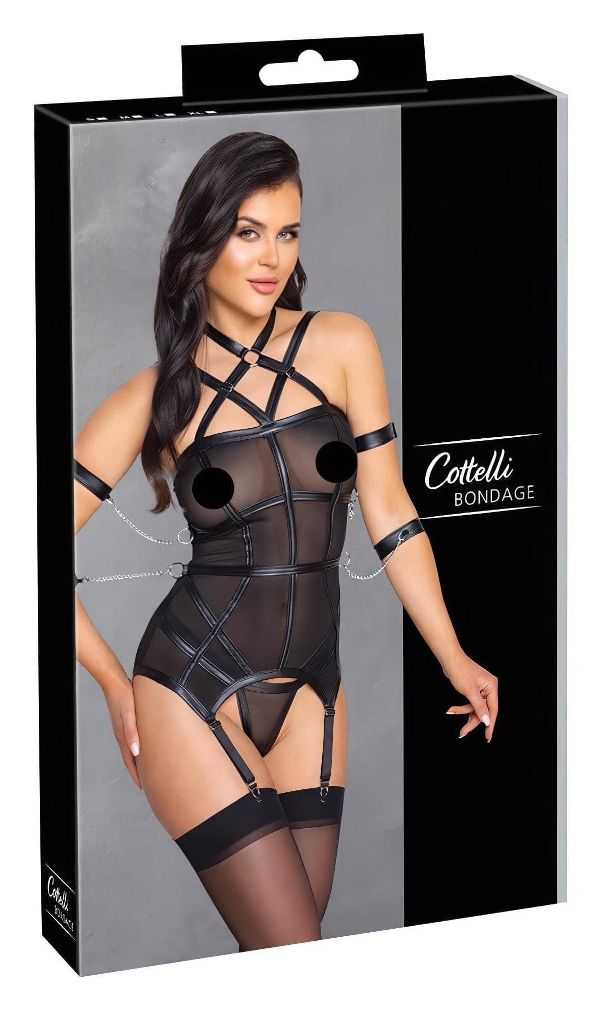 Cottelli Bondage - pántos felső, kar bilincs és tanga #2