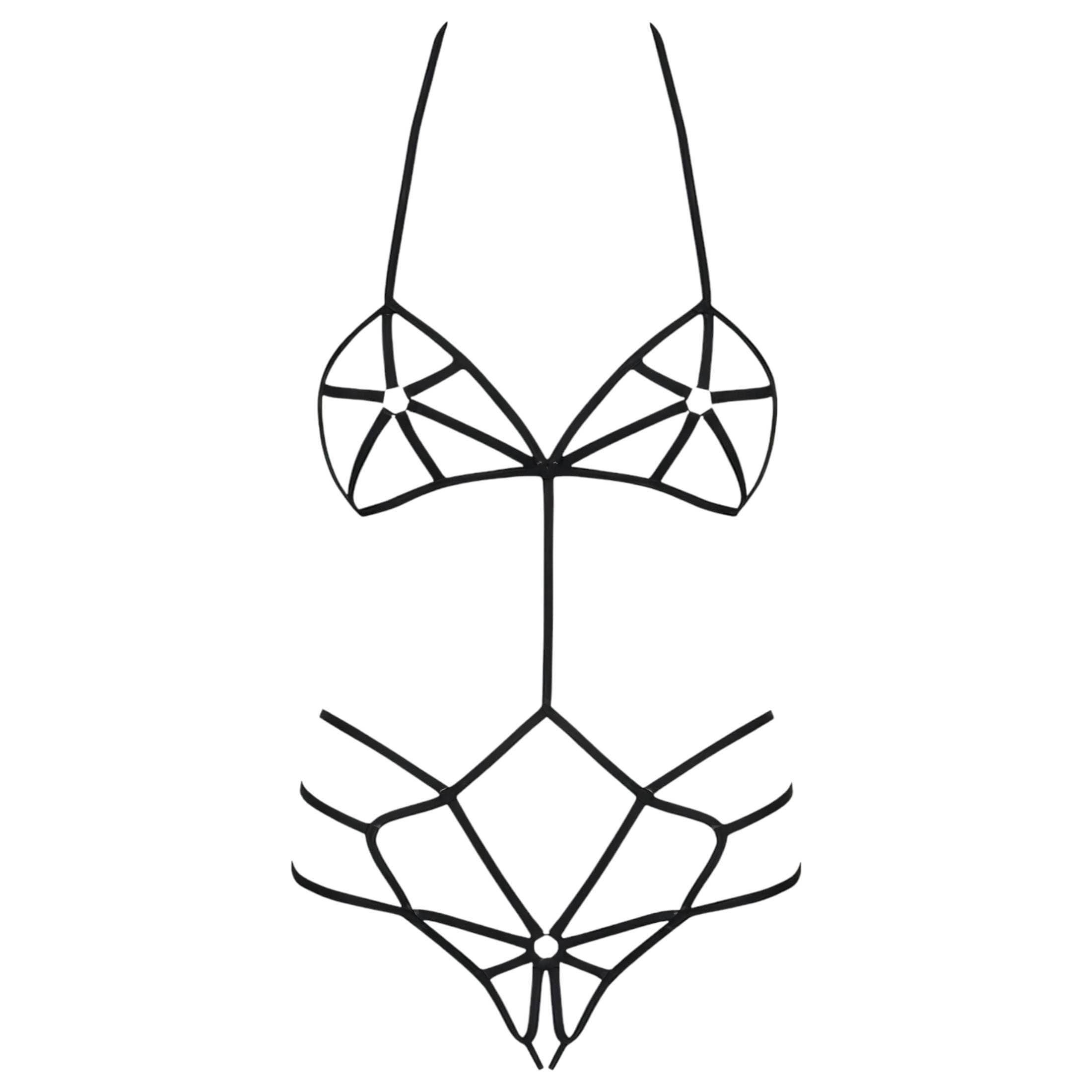 Obsessive - dísz testhám body (fekete) - S/M #3