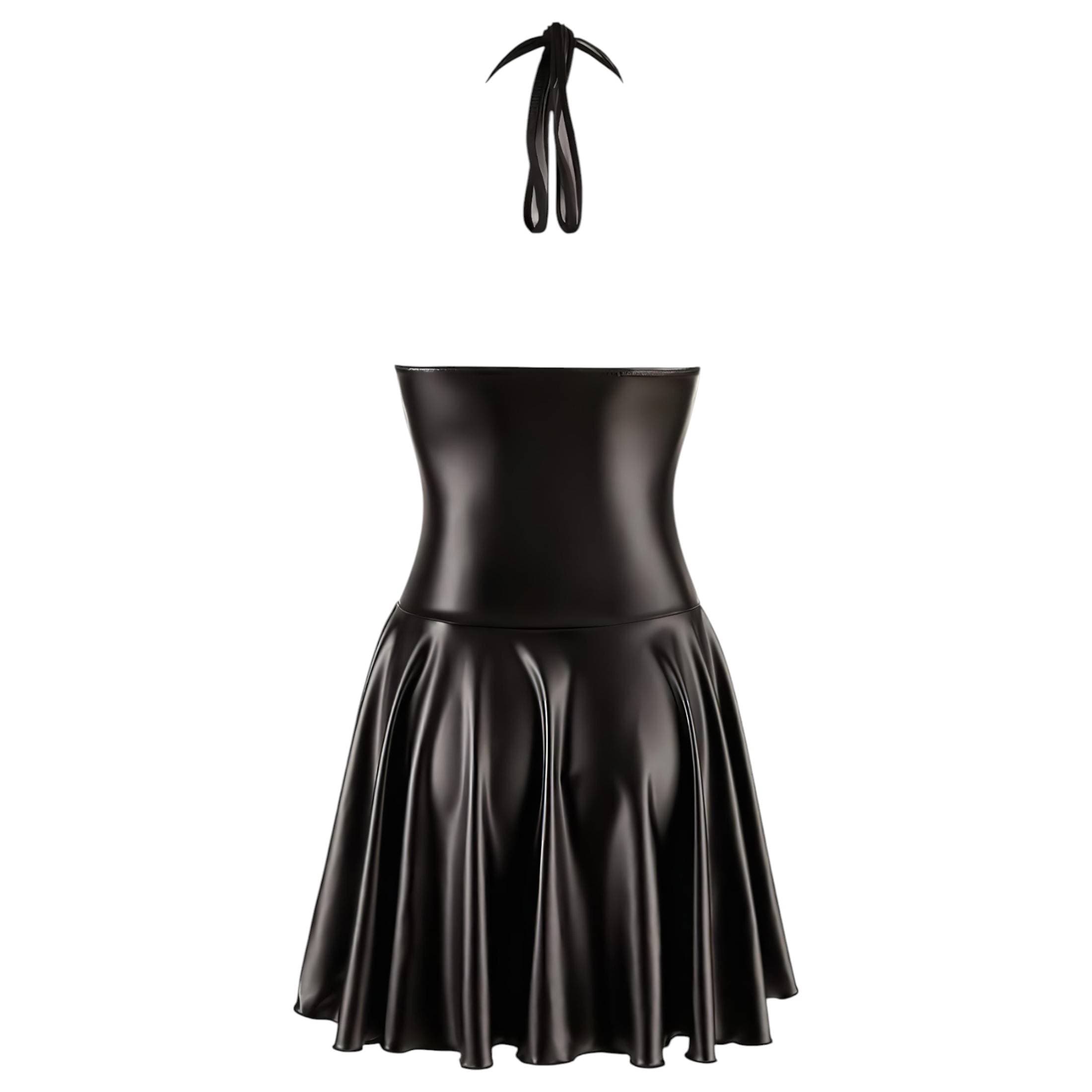 Noir - rakott ruha, átlátszó mellrésszel, nyakpánttal #6