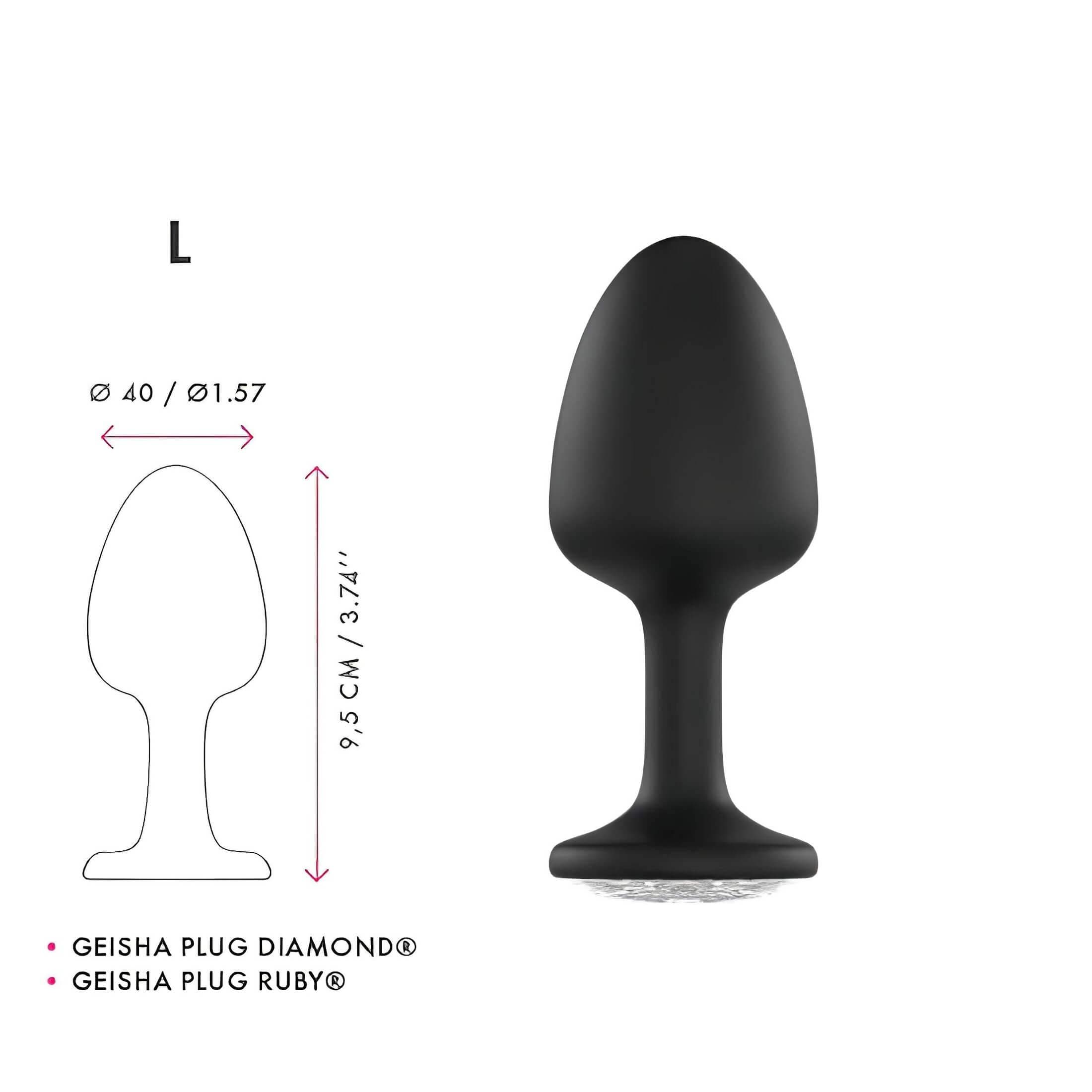 Dorcel Geisha Plug Diamond L - fehér köves anál plug #4