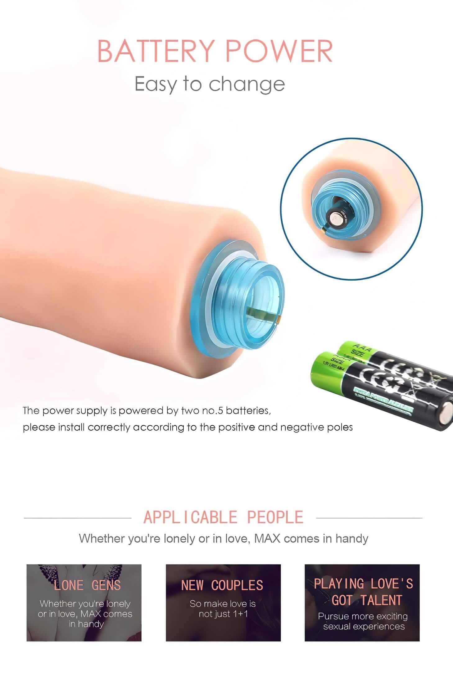 Lonely Max - élethű vibrátor (17cm) - natúr #6