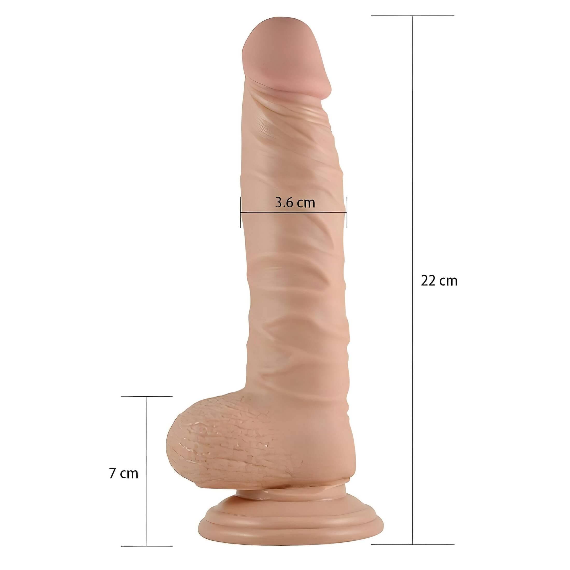 Lovetoy Real Extreme - tapadókorongos dildó - 21cm #3
