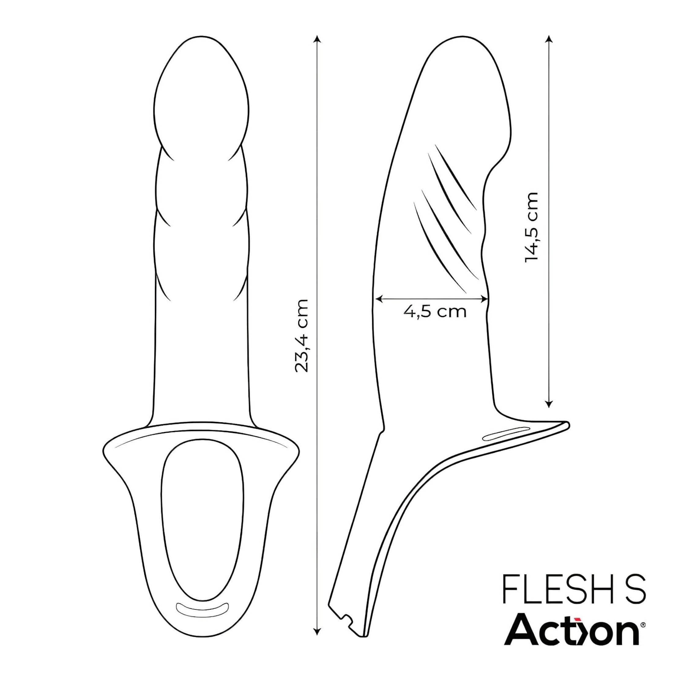 Action StrapOn S - felcsatolható, üreges dildó #6