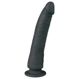 Easytoys - tapadókorongos 100% szilikon dildó (21cm) - fekete #1