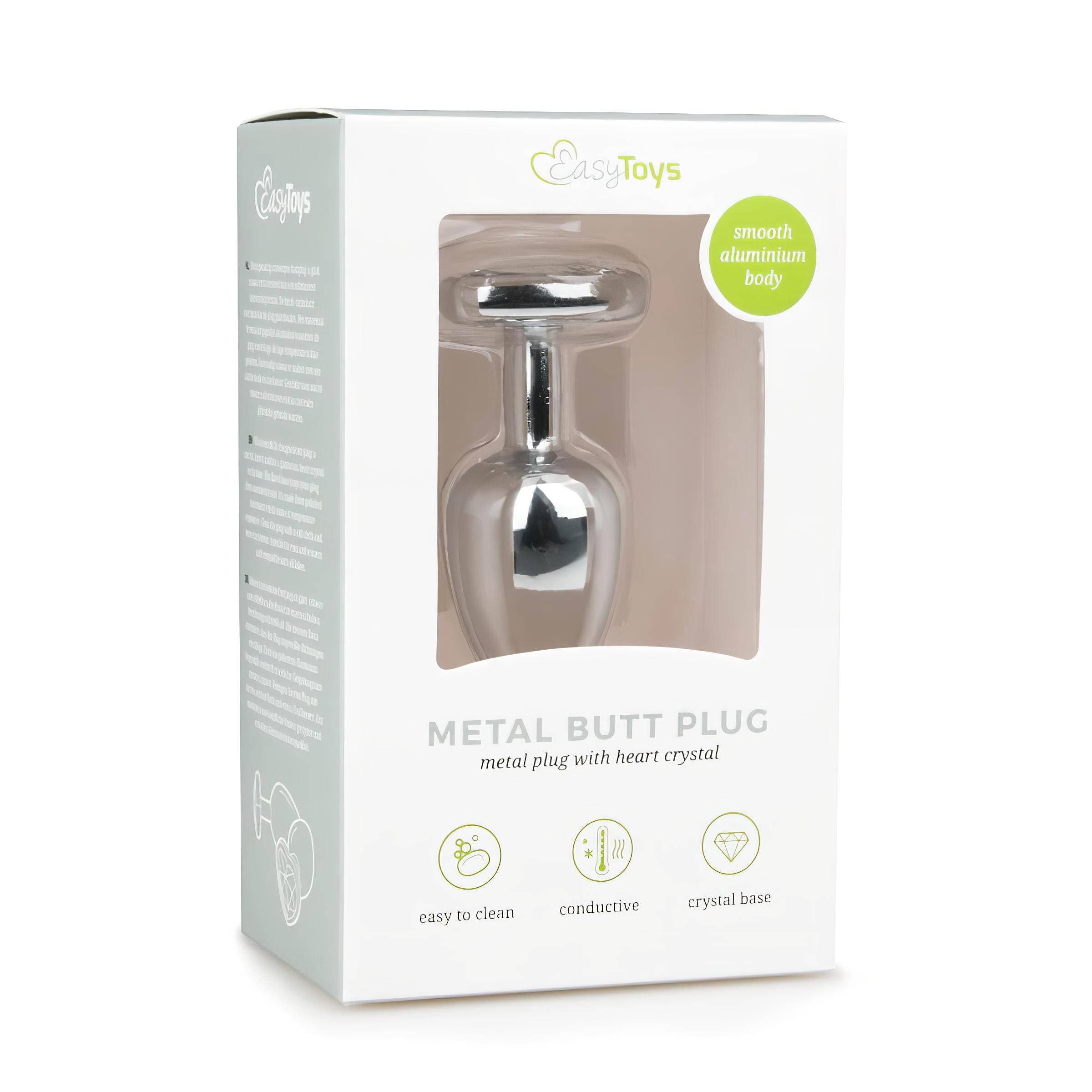 Easytoys Metal No.2 - anál plug szíves kővel #3
