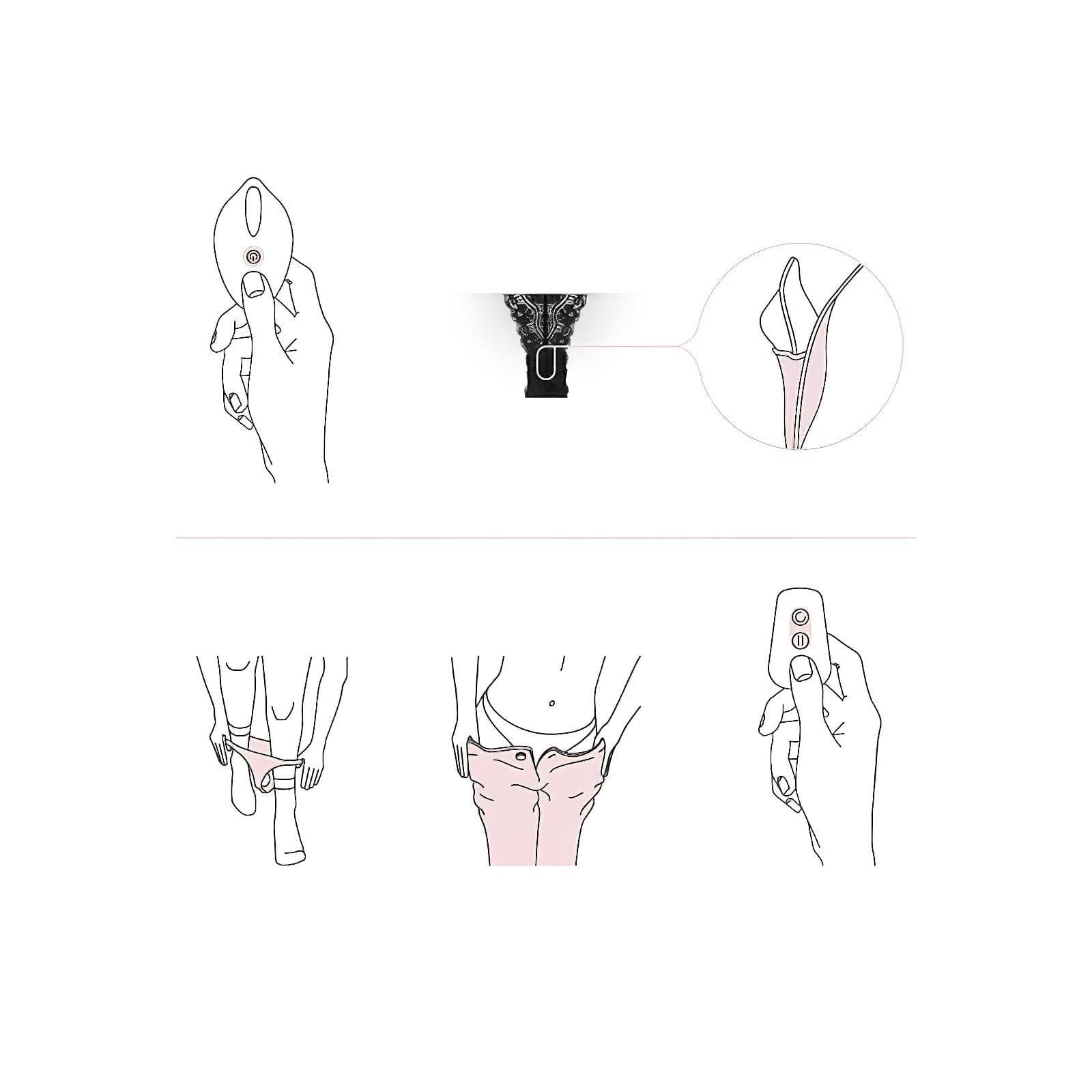 Pantyrebel - akkus, rádiós vibrációs csipke tanga - fekete #4