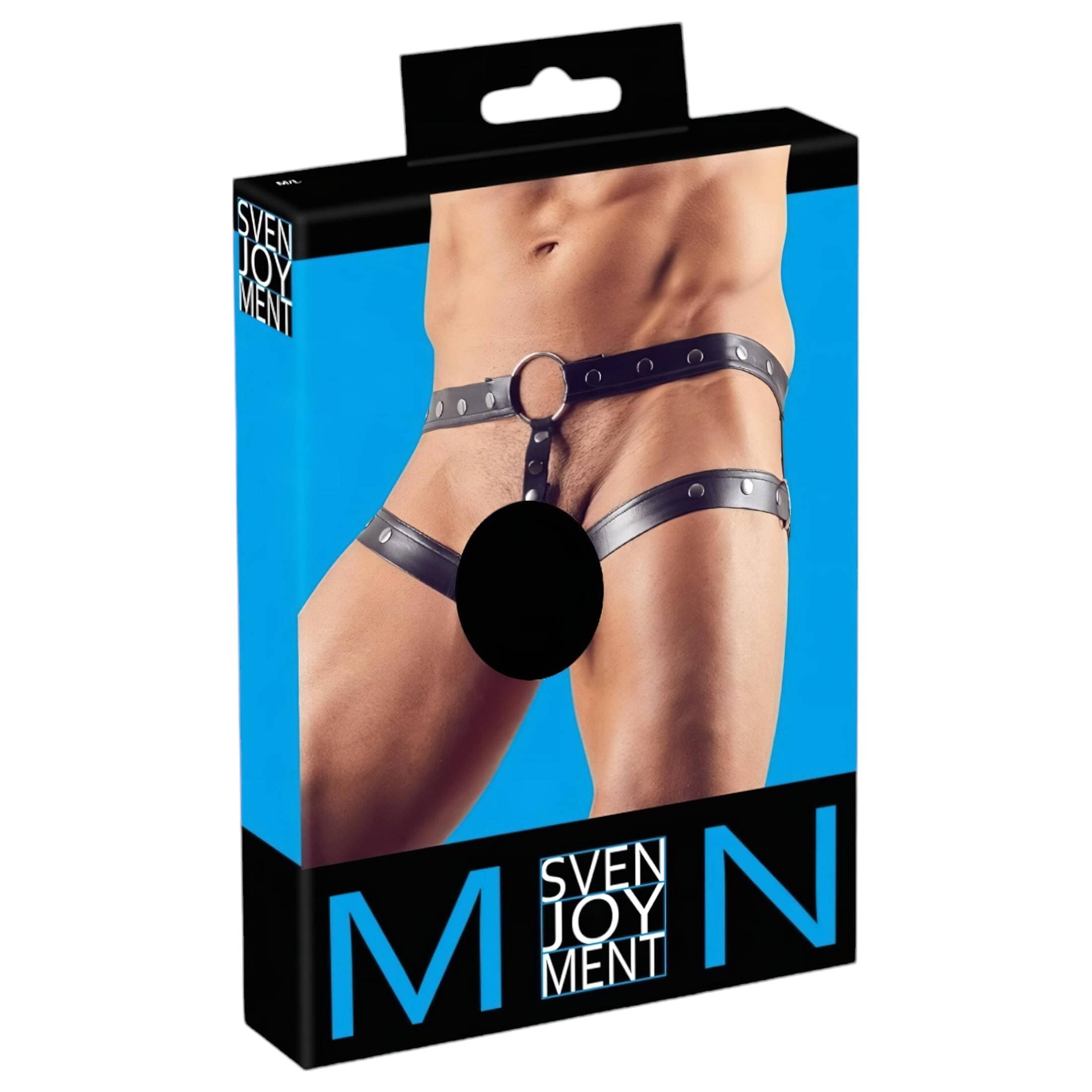 Svenjoyment - hám péniszgyűrűvel (fekete) - M/L #4